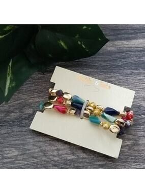 Sophia & Kate multicolor beaded bracelet set NEW